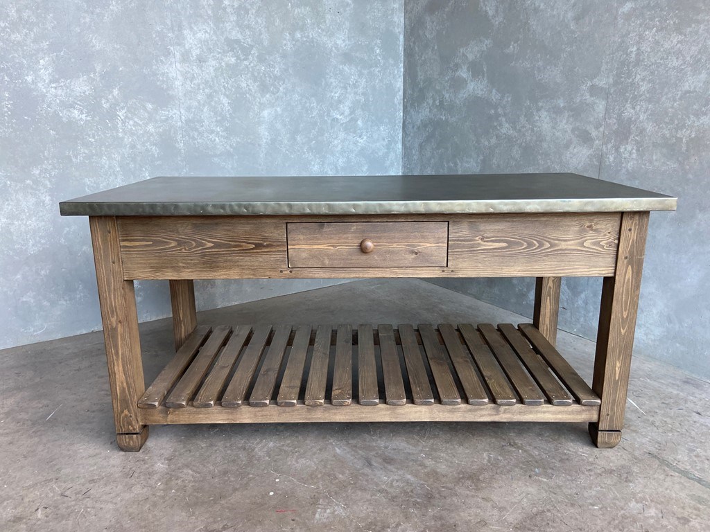 Gallery Images Of Typical Products Which Are Bespoke Made At UKAA   Zinc Top Kitchen Island 11 7019 