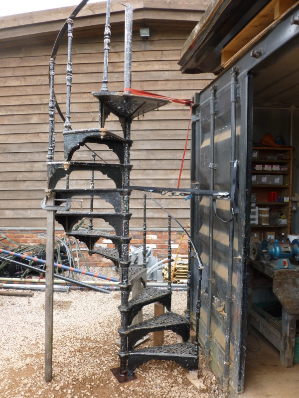 Antique Cast Iron Spiral Staircase with top handrail 6184