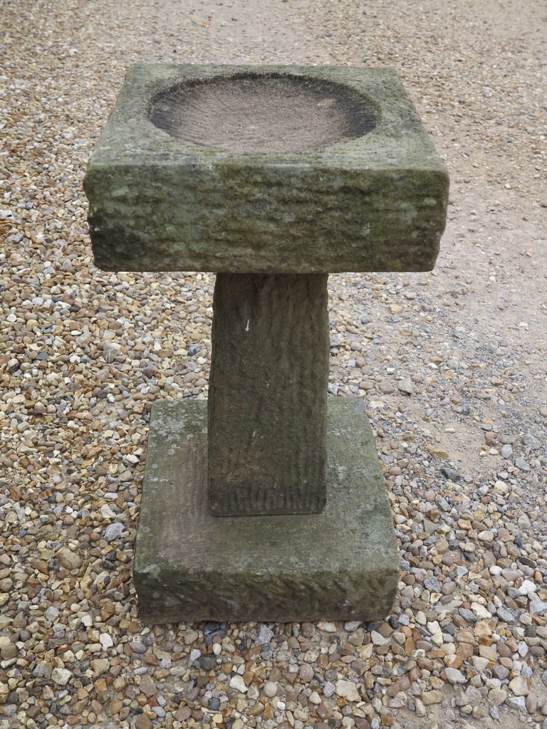 Hand Carved Solid Stone Garden Bird Bath 7911